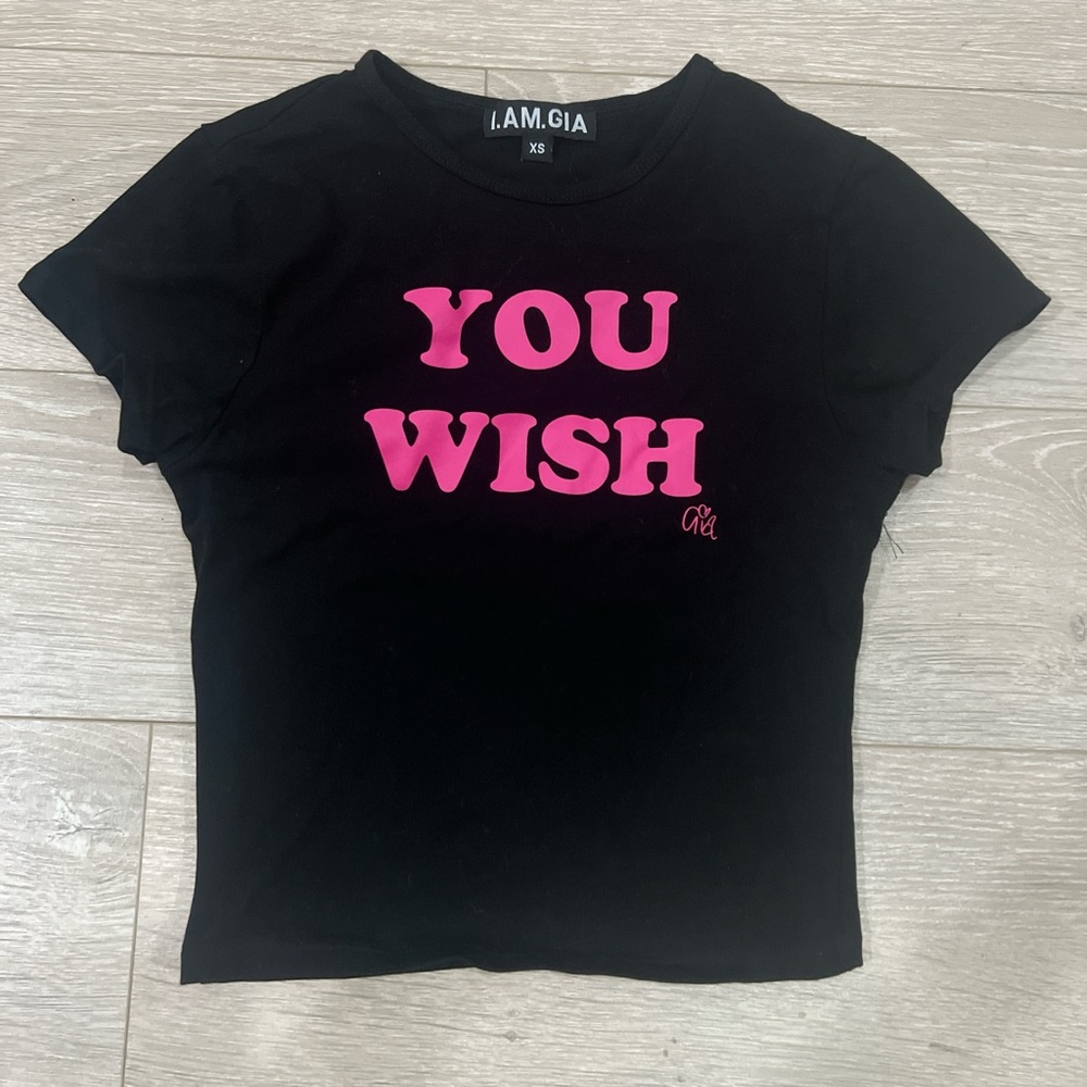 SOLD I.AM.GIA You Wish graphic crop top